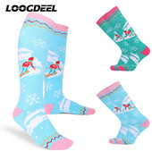 „Loogdeel“ moteriškos žiemos aukšto vamzdžio termo slidinėjimo snieglenčių kojinės sugeria prakaitą, minkštos, elastingos lauko šiltos sportinės sniego kojinės