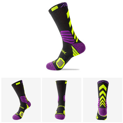 Naujos vyriškos elitinės kojinės ilgomis rankovėmis krepšinio kojinės vyriškos rankšluosčio apatinės prakaitą sugeriančios, kvėpuojančios profesionalios sportinės kojinės