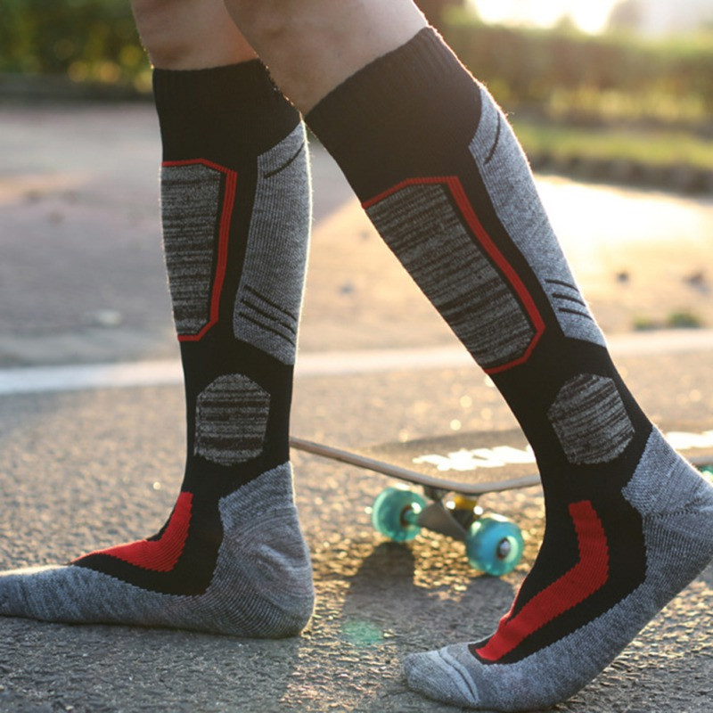 Žiemos Vyrai Moteriškos medvilnės terminės slidinėjimo kojinės suaugusiems Slidinėjimas Storesnės kojos Šiltos Snieglenčių sportas Dviračiai Vyrai Moteriškos sportinės kojinės