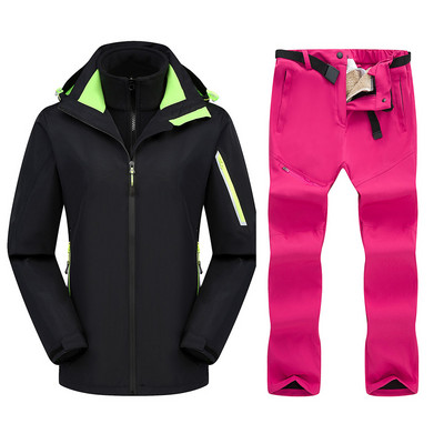 „Goexplore“ žiemos kostiumas, moteriškos kelnės ir striukė, neperšlampami vėjui atsparūs šilti kombinezonai, slidinėjimo kalnų sportiniai kostiumai, skirti snieglentei moterims