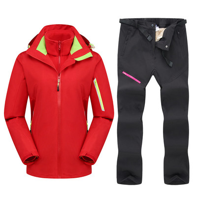 „Goexplore“ žiemos kostiumas, moteriškos kelnės ir striukė, neperšlampami vėjui atsparūs šilti kombinezonai, slidinėjimo kalnų sportiniai kostiumai, skirti snieglentei moterims