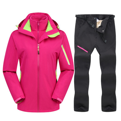 „Goexplore“ žiemos kostiumas, moteriškos kelnės ir striukė, neperšlampami vėjui atsparūs šilti kombinezonai, slidinėjimo kalnų sportiniai kostiumai, skirti snieglentei moterims