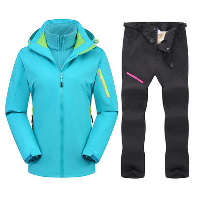 „Goexplore“ žiemos kostiumas, moteriškos kelnės ir striukė, neperšlampami vėjui atsparūs šilti kombinezonai, slidinėjimo kalnų sportiniai kostiumai, skirti snieglentei moterims