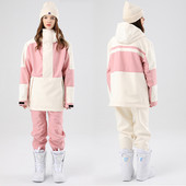 Naujas žieminis slidinėjimo kostiumas moteriškas lauko snieglenčių striuke šiltas, kvėpuojantis vyriškas kombinezonas, vandeniui atsparus vilnos sniego kelnių slidinėjimo rinkinys