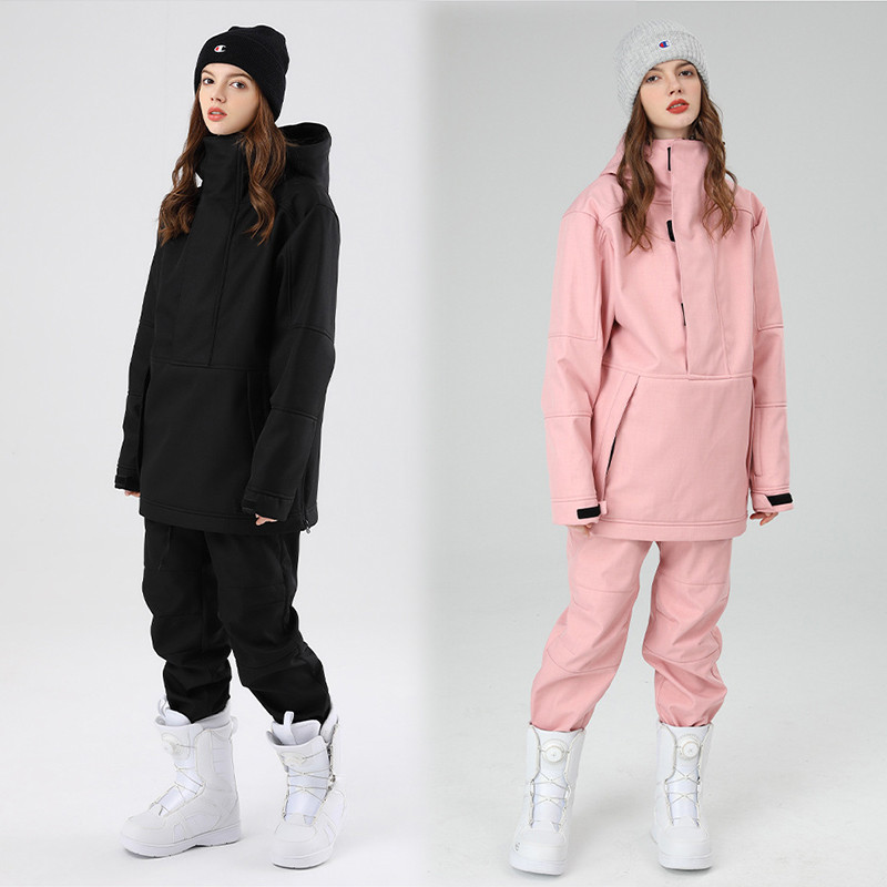 Naujas žieminis slidinėjimo kostiumas moteriškas lauko snieglenčių striuke šiltas, kvėpuojantis vyriškas kombinezonas, vandeniui atsparus vilnos sniego kelnių slidinėjimo rinkinys