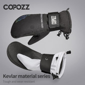 COPOZZ Kevlar Profesionalios žiemos terminės pirštinės Vyriškos kumštinės pirštinės storina -30 laipsnių slidinėjimo pirštinės Šiltos vandeniui atsparios sniego pirštinės