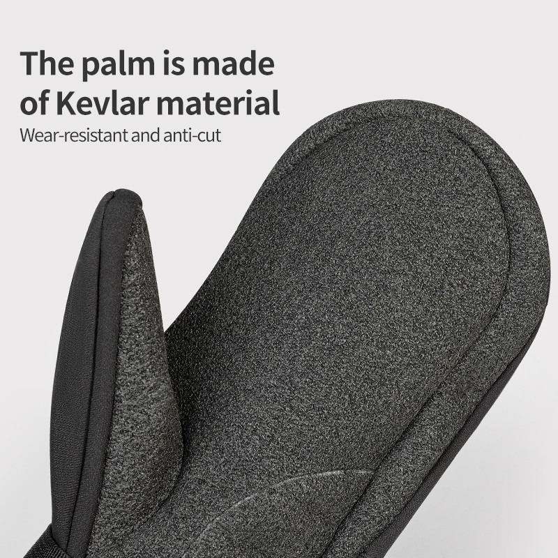 COPOZZ Kevlar Profesionalios žiemos terminės pirštinės Vyriškos kumštinės pirštinės storina -30 laipsnių slidinėjimo pirštinės Šiltos vandeniui atsparios sniego pirštinės