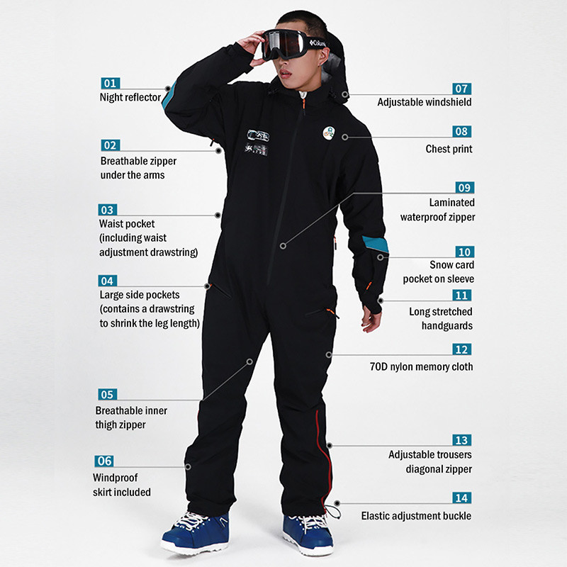 2022-es új férfi egyrészes síruha szabadtéri snowboard ruha, meleg szélálló vízálló jumpsuit sídzseki + nadrág szett overál