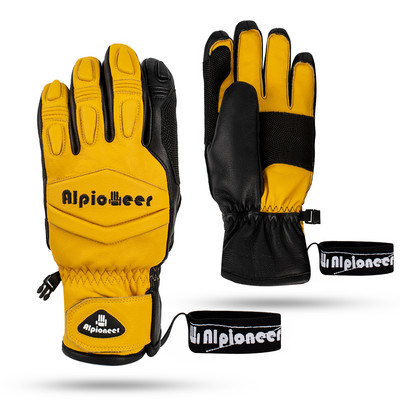 Slidinėjimo pirštinės vyrams, moterims, vandeniui atsparios ožkos odos žieminės šiltos sniego pirštinės, skirtos slidinėjimui snieglenčių motociklams sniego motociklų pirštinės