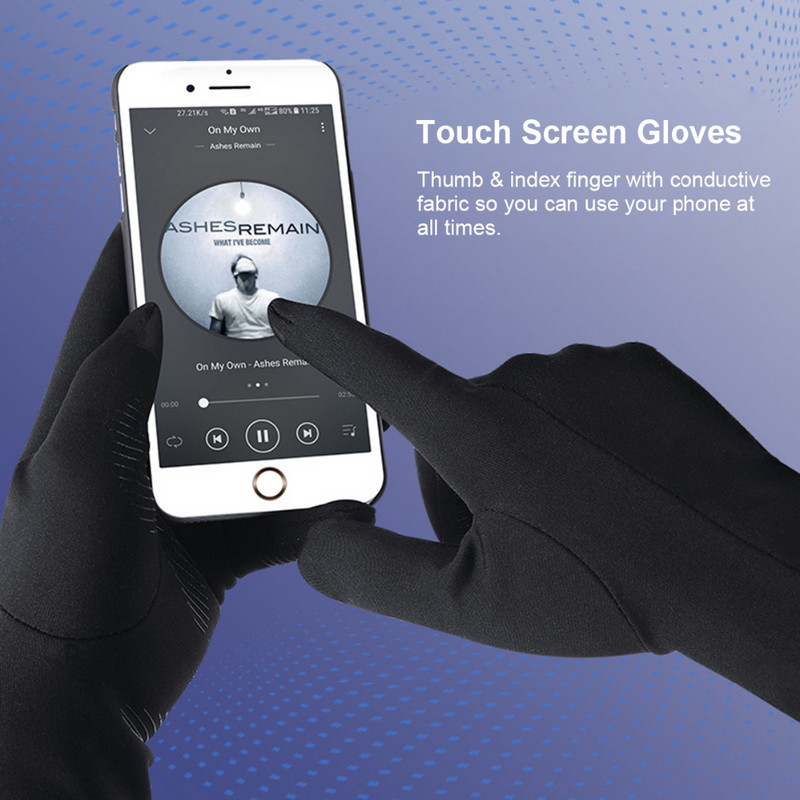 Uniszex síkesztyűk téli meleg, szélálló, vízálló, csúszásgátló polár termikus érintőképernyős kerékpáros sífutó kesztyűk