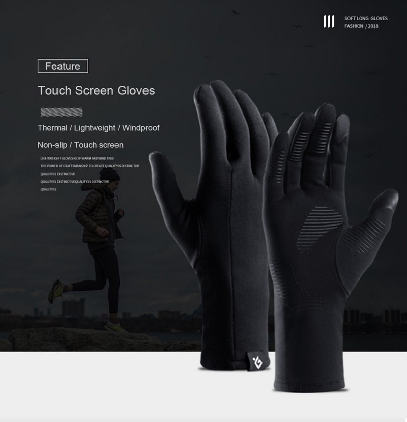 Uniszex síkesztyűk téli meleg, szélálló, vízálló, csúszásgátló polár termikus érintőképernyős kerékpáros sífutó kesztyűk