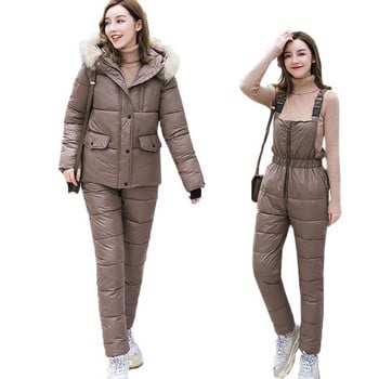 2021 Winter One Piece Jumpsuit Ski Γυναικείες φόρμες Ski Sust Jacket 2 τμχ Σετ χιονιού εξωτερικού χώρου