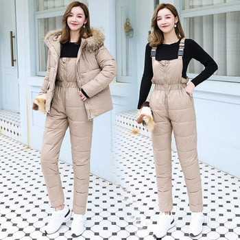 2021 Winter One Piece Jumpsuit Ski Γυναικείες φόρμες Ski Sust Jacket 2 τμχ Σετ χιονιού εξωτερικού χώρου