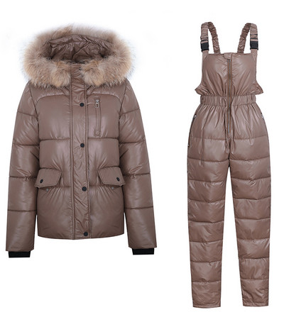 2021 Winter One Piece Jumpsuit Ski Γυναικείες φόρμες Ski Sust Jacket 2 τμχ Σετ χιονιού εξωτερικού χώρου