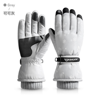 Női vízálló síkesztyűk Érintőképernyős csúszásgátló kesztyűk kültéri sportokhoz, lovaglás meleg kesztyűk női rózsaszín kerékpáros futókesztyűk