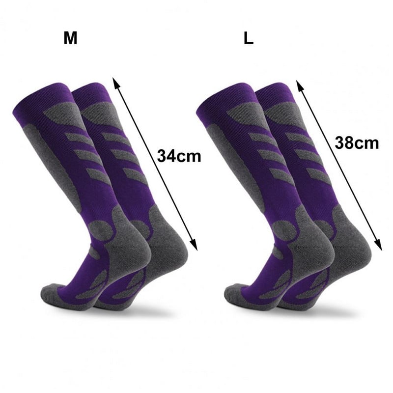 Sportzokni 1 pár Térdig érő sízokni Izzadságelnyelő pamut légáteresztő túra zokni sportoláshoz