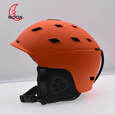 MOON Ανδρικό κράνος σκι Γυναικείο κράνος μισής κάλυψης Snowboard Moto snowmobile Ασφαλές κράνος χιονιού Χειμερινό ζεστό κράνος για ενήλικες και παιδιά