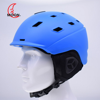 MOON Ανδρικό κράνος σκι Γυναικείο κράνος μισής κάλυψης Snowboard Moto snowmobile Ασφαλές κράνος χιονιού Χειμερινό ζεστό κράνος για ενήλικες και παιδιά