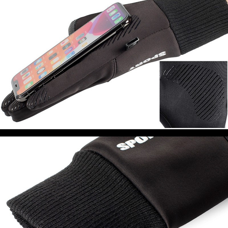 Téli Férfi Női Kesztyűk Hideg Vízálló Motoros Kerékpáros Kesztyűk Férfi Szabadtéri Sportok Meleg Thermal Polár Futó Síkesztyűk