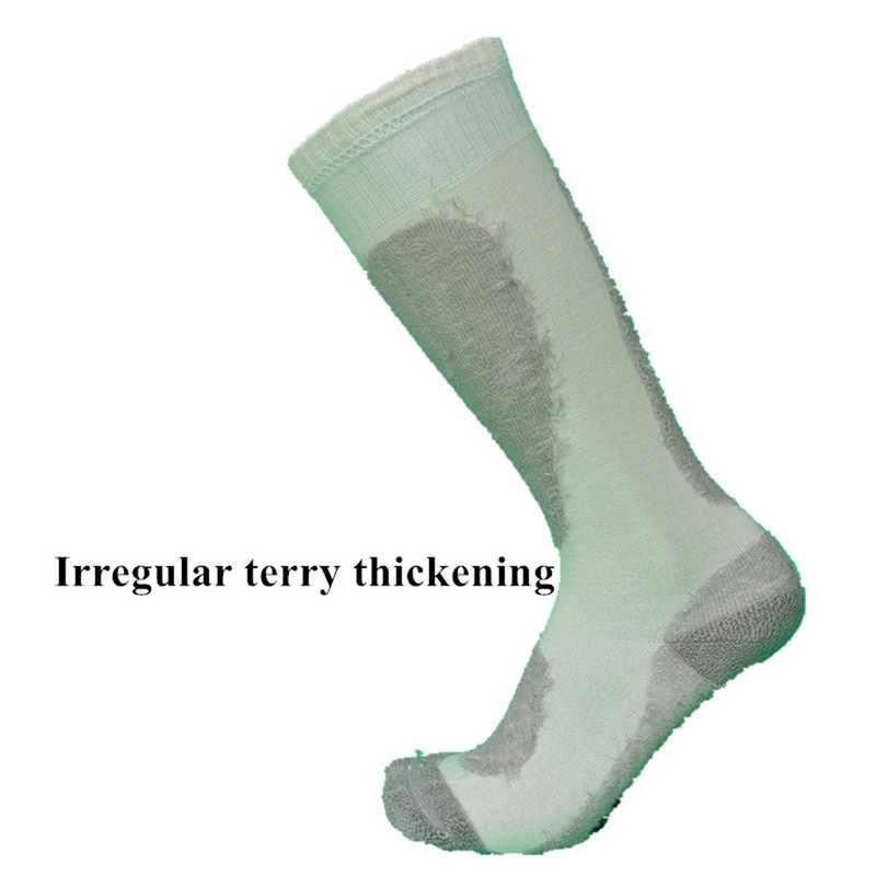 1 ζευγάρι Χειμερινές κάλτσες σκι από μπαμπού Terry, Γυναικείες κάλτσες Λευκό χρώμα (2 ζευγάρια)