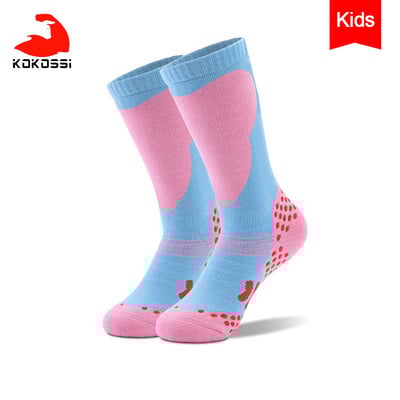 KoKossi Gyermek sízokni izzadságelnyelő kényelmes puha téli meleg törölköző alsó vastagított gyerek kültéri sport túra zokni