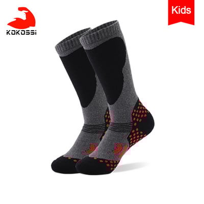 KoKossi Gyermek sízokni izzadságelnyelő kényelmes puha téli meleg törölköző alsó vastagított gyerek kültéri sport túra zokni
