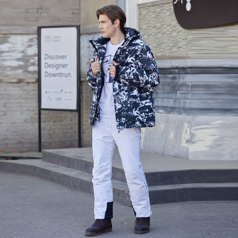 Férfi jéghó ruha készletek szabadtéri sportokhoz snowboard ruházat vízálló, lélegző síelési viselet téli dzsekik és pántos nadrágok