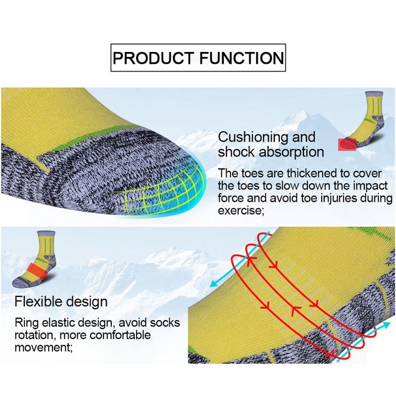 1 pár Meleg rövid Női Férfi Téli Szabadtéri Sportok Sízokni Snowboard Hegymászó Tube Zokni Sarok Kopásálló Puha
