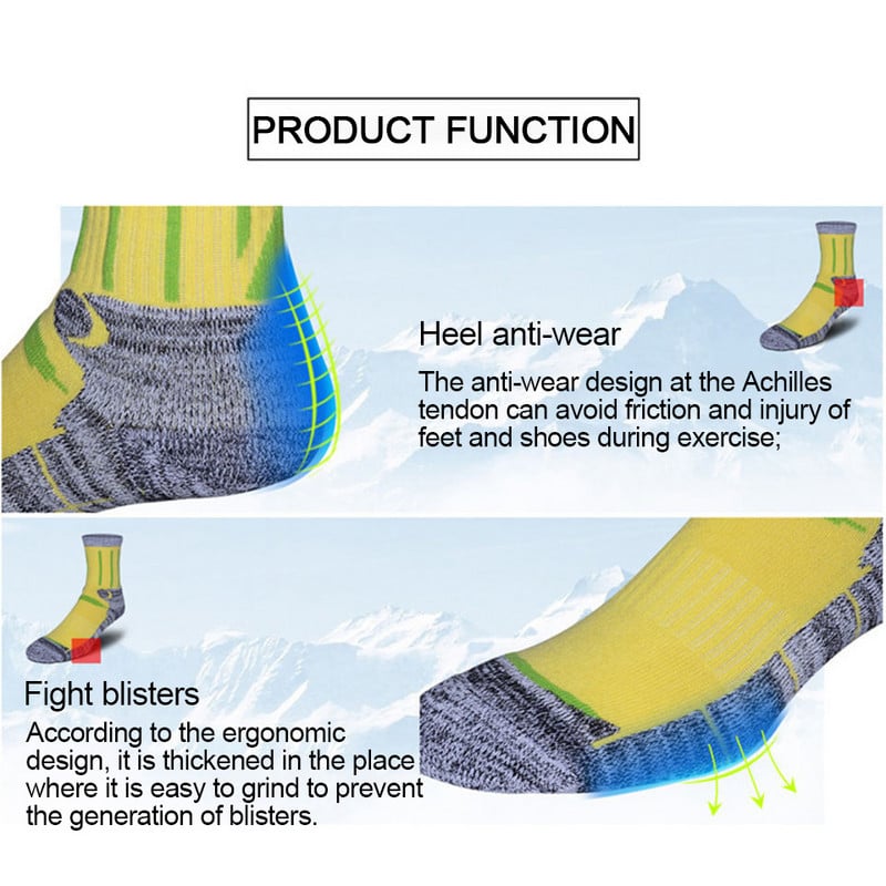 1 pár Meleg rövid Női Férfi Téli Szabadtéri Sportok Sízokni Snowboard Hegymászó Tube Zokni Sarok Kopásálló Puha