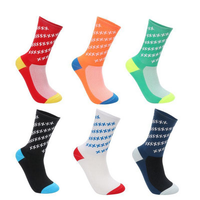 Нови висококачествени професионални маркови спортни чорапи Дишащи чорапи за велосипеди Спорт на открито Състезания Calcetines Ciclismo