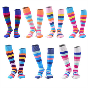 Μακριές ριγέ κάλτσες σκι Κάλτσες για ενήλικες Παχισμένες Full Terry Παιδικές κάλτσες ψηλά στο γόνατο Μαλακές αναπνέουσες κάλτσες για εξωτερικούς χώρους