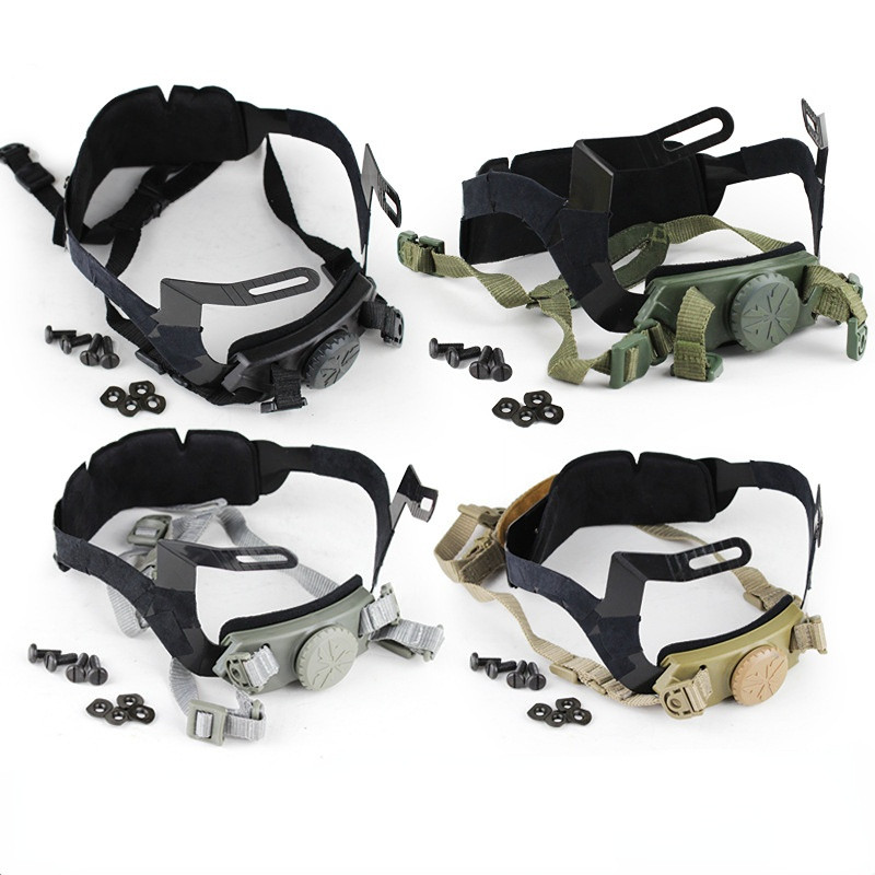 Šalmo vidinė pakabos sistema Šaudymo medžioklės CS šalmai Reguliuojamo galvos užrakto dirželio priedai, skirti greitai nupjautam šalmui