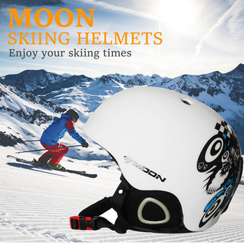 Κάλυμμα κράνους Snowboard Skiing MOON Φθινόπωρο Χειμώνας Εξοπλισμός Skateboard για ενήλικες άντρες Αθλητικά κράνη για σκι με 2 γυαλιά δώρων