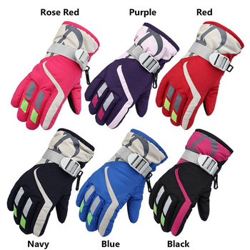 1 чифт ски ръкавици с дълги ръкави, зимни ръкавици, топли детски ски ръкавици, външни водоустойчиви детски ръкавици, неплъзгащи се ръкавици