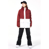 Síruha Téli Férfi Női Splicing Snow Síkabát Meleg Szélálló Vastag Snowboard Nadrág Vízálló Alpesi Síruha