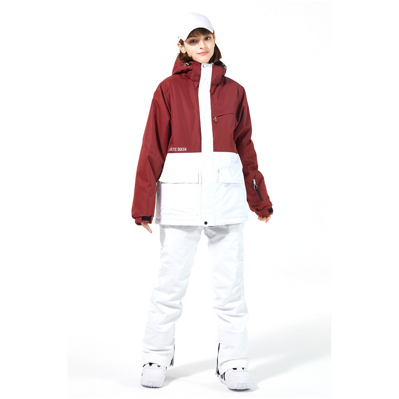 Síruha Téli Férfi Női Splicing Snow Síkabát Meleg Szélálló Vastag Snowboard Nadrág Vízálló Alpesi Síruha