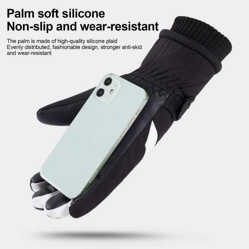 1 pár téli snowboard síkesztyű vízálló csúszásmentes érintőképernyős kesztyű motoros kerékpározás meleg bársony hókesztyű unisex