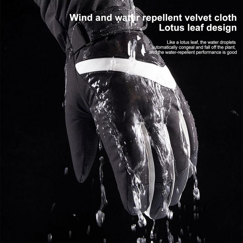 1 pár téli snowboard síkesztyű vízálló csúszásmentes érintőképernyős kesztyű motoros kerékpározás meleg bársony hókesztyű unisex