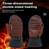 1 pár téli fűthető kesztyű ujjatlan érintőképernyős vízálló elektromos fűtés Futás sport túrázás síkesztyű