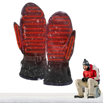 1 чифт зимни отопляеми ръкавици ръкавици със сензорен екран Водоустойчиво електрическо отопление Бягане Спорт Туризъм Ски ръкавици