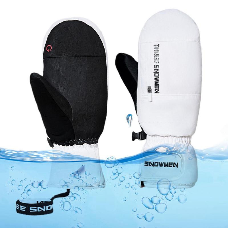 Mănuși de schi încălzite de iarnă Mănuși de snowboard cu 2 degete pentru motocicletă de zăpadă Mănuși de schi de iarnă Mănuși de zăpadă impermeabile rezistente la vânt unisex