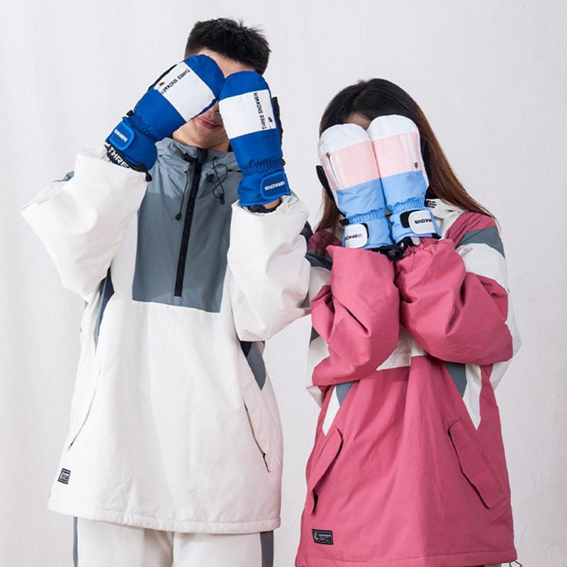 Mănuși de schi încălzite de iarnă Mănuși de snowboard cu 2 degete pentru motocicletă de zăpadă Mănuși de schi de iarnă Mănuși de zăpadă impermeabile rezistente la vânt unisex