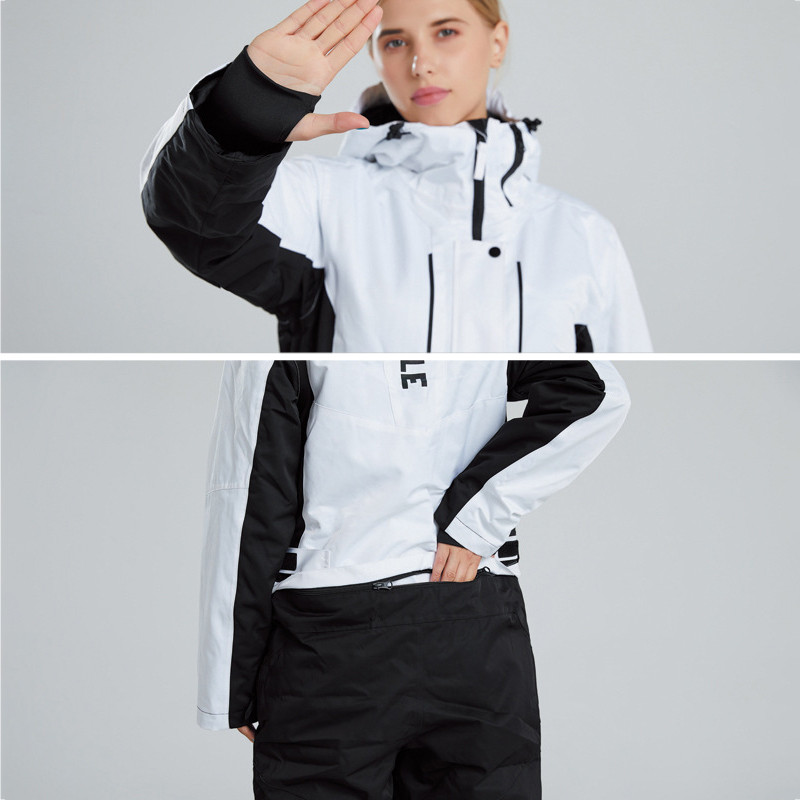 Sportinis moteriškas sniego kostiumas su gobtuvu Vyriški snieglenčių kombinezonai, atsparūs vandeniui, moteriški slidinėjimo kombinezonai, vyriški, nusileidimo nuo kalnų, kombinezonai