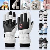 Téli síkesztyűk férfi női szélálló vízálló plusz bársonyos érintőképernyős melegkesztyűk kültéri túrázás lovaglás csúszásmentes kesztyűk