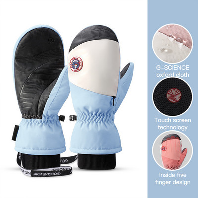 Téli síkesztyűk férfi női szélálló vízálló plusz bársonyos érintőképernyős melegkesztyűk kültéri túrázás lovaglás csúszásmentes kesztyűk