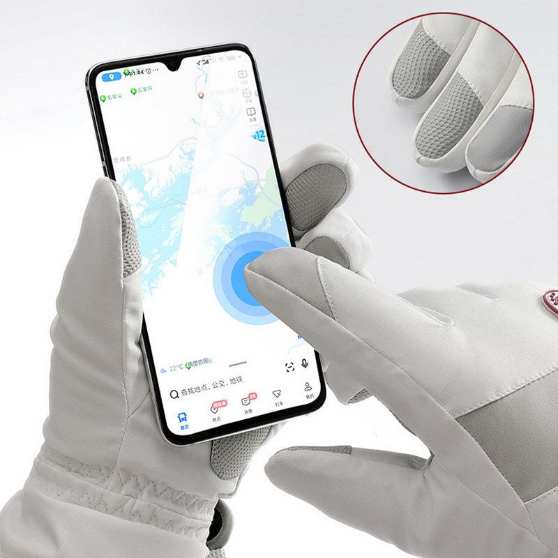 Téli síkesztyűk férfi női szélálló vízálló plusz bársonyos érintőképernyős melegkesztyűk kültéri túrázás lovaglás csúszásmentes kesztyűk