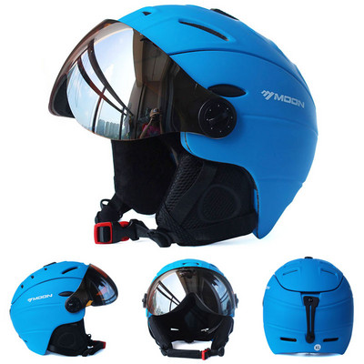 MOON Professzionális félig fedett sísisak, beépített sport férfi női hó Sí Snowboard sisakok védőszemüveg huzattal