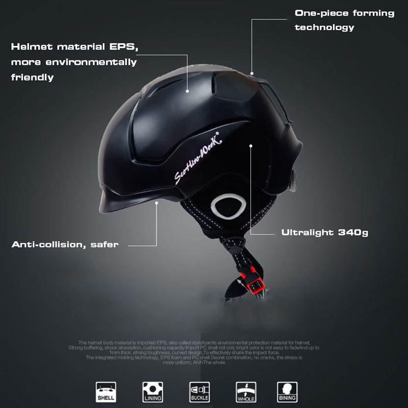 Téli férfi és női sísisak Ultrakönnyű, beépített, légáteresztő snowboard sisak Biztonságos gördeszkás sisak Többszínű opcionális