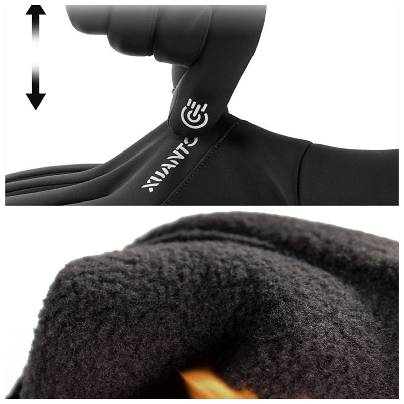 Téli kesztyű Férfi Női Meleg Thermal Polár Elasztikus Csúszásgátló Snow Sí Snowboard Kesztyű Érintőképernyős Kültéri Sport Futókesztyűk