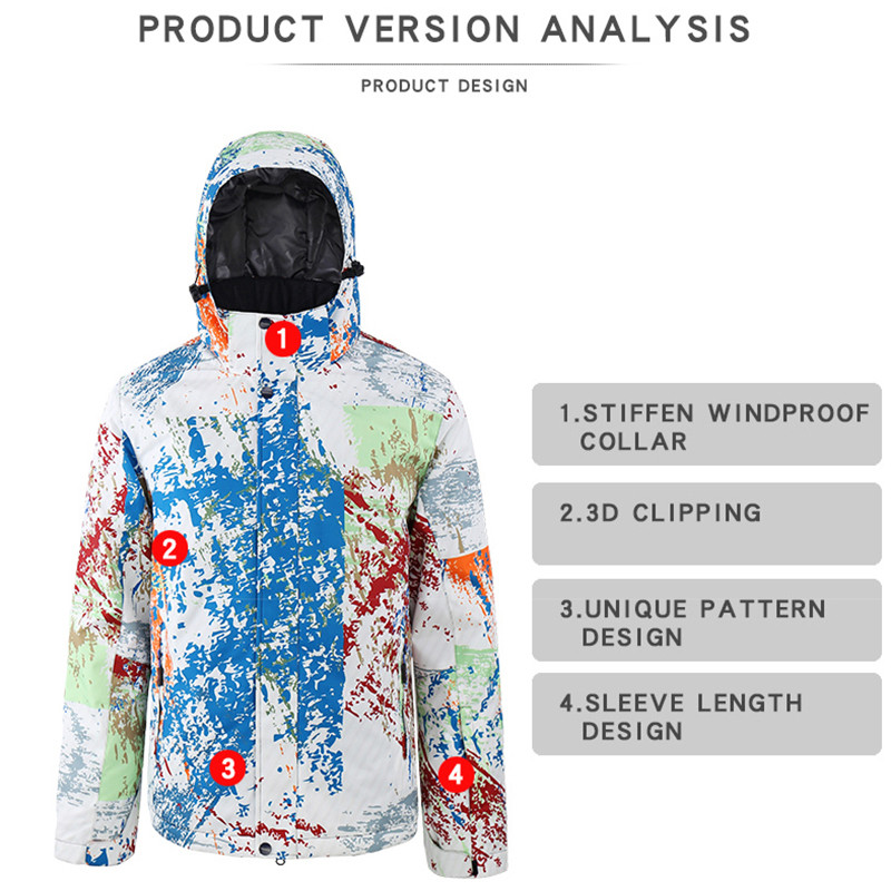 Férfi síruha téli meleg vízálló kabát és nadrág szélálló kültéri sport hószett síelés snowboard hóruha sísuite hóruha